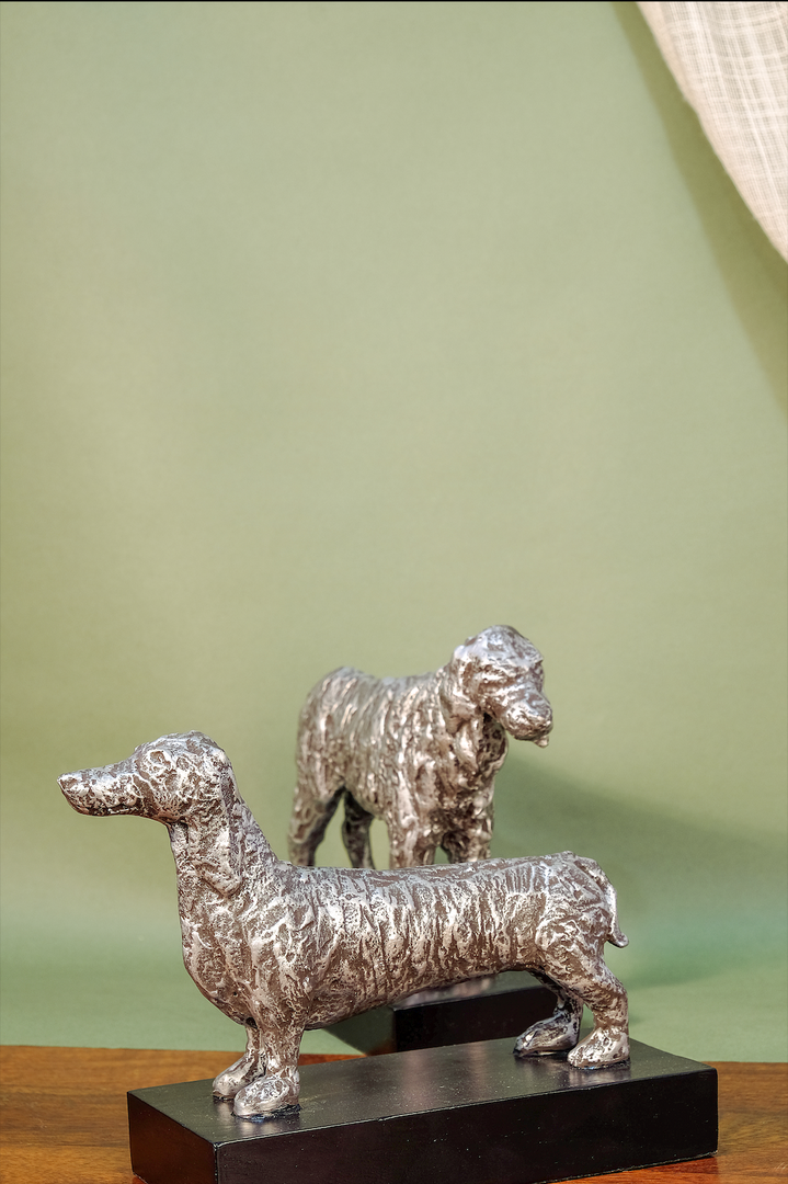 Retriever & Dachshund Decorative Figurine