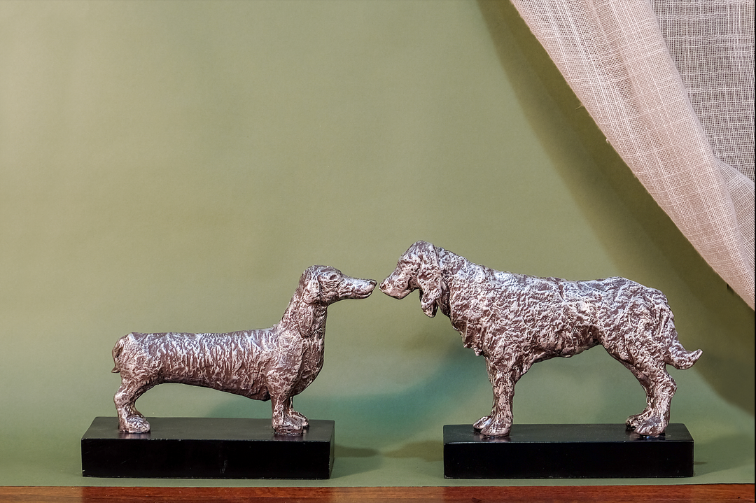 Retriever & Dachshund Decorative Figurine