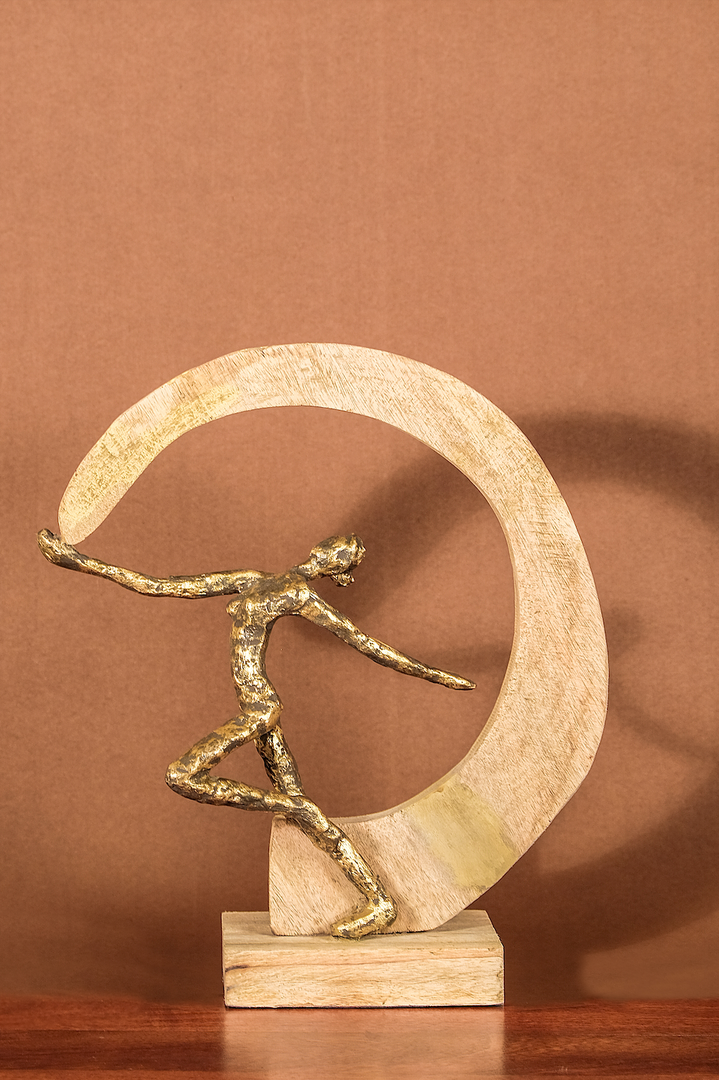 Elysian abstract figurine in wooden ring