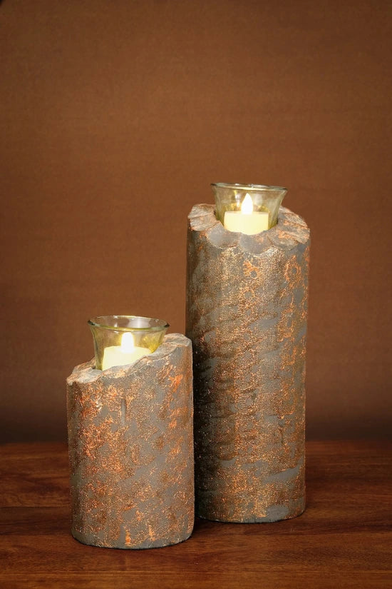 Brown & Gold Candle Holders